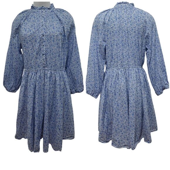 J. Crew Liberty London Blue Floral Dress - Picture 3 of 15